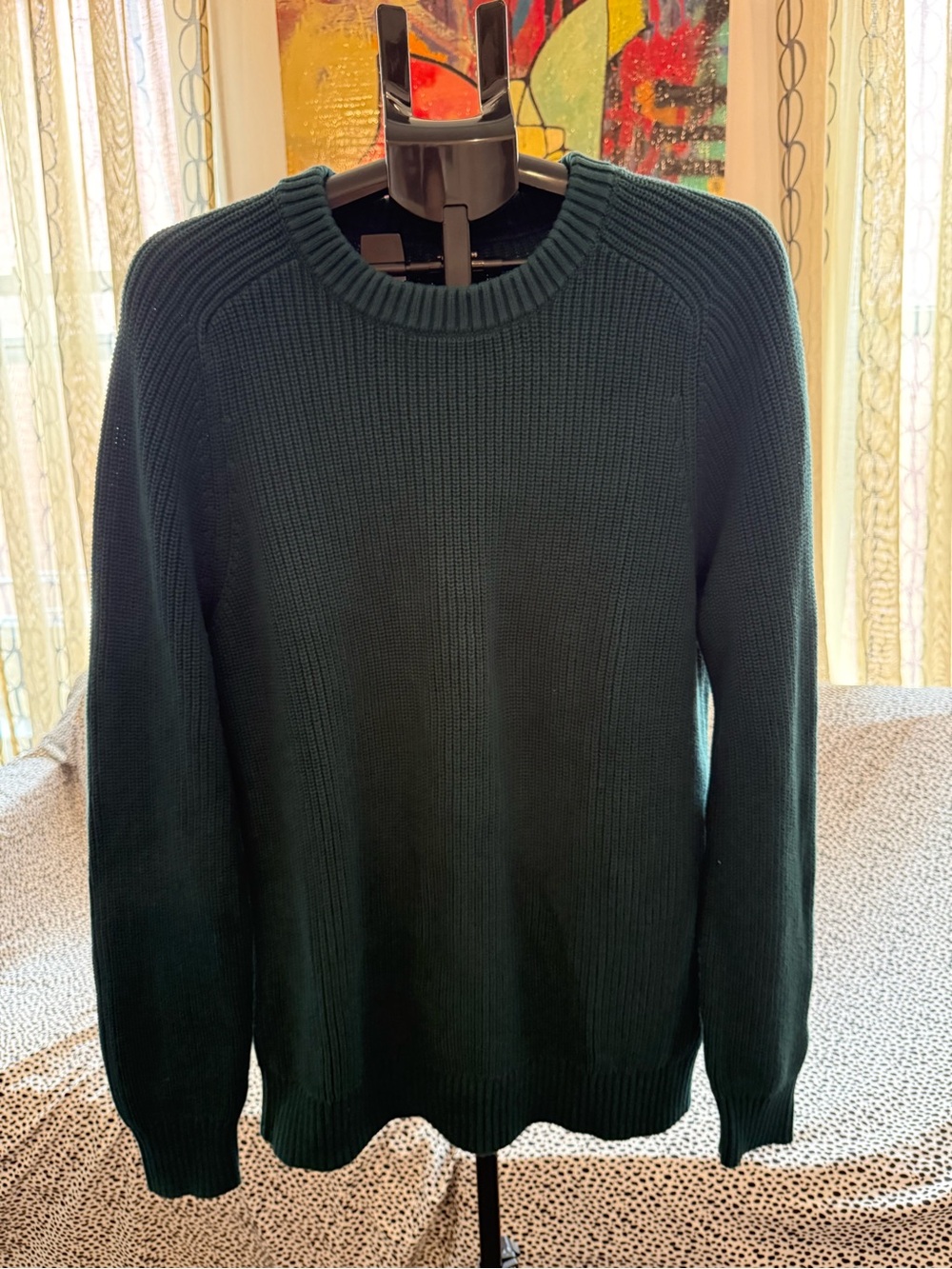 Lands' End Men's Forest Green Crewneck Sweater